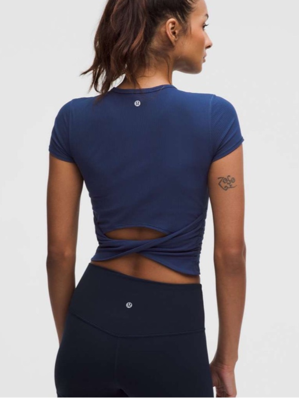 Lululemon All It Takes Back-Twist Ribbed Short-Sleeve Shirt - Size 12